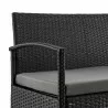 Manhattan Comfort Noli Steel Rattan 4-Piece Patio Conversation Set with Cushions in Grey Arm - Manhattan Comfort Noli Steel Rattan 4-Piece Patio Conversation Set with Cushions in Grey Arm