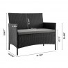 Manhattan Comfort Imperia Steel Rattan 4-Piece Patio Conversation Set with Cushions 