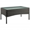 Manhattan Comfort Imperia Steel Rattan 4-Piece Patio Conversation Set with Cushions in Grey Coffee Table