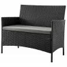 Manhattan Comfort Imperia Steel Rattan 4-Piece Patio Conversation Set with Cushions in Grey Loveseat Front - Manhattan Comfort Imperia Steel Rattan 4-Piece Patio Conversation Set with Cushions in Grey Loveseat Front