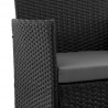 Manhattan Comfort Imperia Steel Rattan 4-Piece Patio Conversation Set with Cushions in Grey Loveseat Arm