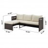 Manhattan Comfort Menton Steel Rattan 2-Piece Chair Lounge and 2 Seater with Coffee Table Patio 