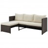 Manhattan Comfort Menton Steel Rattan 2-Piece Chair Lounge and 2 Seater with Coffee Table Patio Set in Cream Front