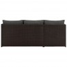 Manhattan Comfort Menton Steel Rattan 2-Piece Chair Lounge and 2 Seater with Coffee Table Patio Set in Grey Back