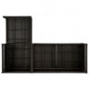 Manhattan Comfort Menton Steel Rattan 2-Piece Chair Lounge and 2 Seater with Coffee Table Patio Set Back
