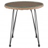 Manhattan Comfort Antibes 1.0 Steel Rattan 3-Piece Patio Conversation Set with Cushions End Table