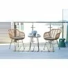 Manhattan Comfort Antibes 1.0 Steel Rattan 3-Piece Patio Conversation Set with Cushions in Grey - Manhattan Comfort Antibes 1.0 Steel Rattan 3-Piece Patio Conversation Set with Cushions in Grey