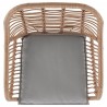 Manhattan Comfort Antibes 1.0 Steel Rattan 3-Piece Patio Conversation Set with Cushions in Grey Top