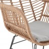 Manhattan Comfort Antibes 1.0 Steel Rattan 3-Piece Patio Conversation Set with Cushions in Grey Arm
