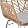 Manhattan Comfort Antibes 1.0 Steel Rattan 3-Piece Patio Conversation Set with Cushions in Grey Arm - Manhattan Comfort Antibes 1.0 Steel Rattan 3-Piece Patio Conversation Set with Cushions in Grey Arm