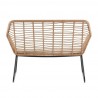 Manhattan Comfort Antibes 2.0 Steel Rattan 4-Piece Patio Conversation Set with Cushions in Cream Loveseat Back