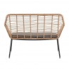 Manhattan Comfort Antibes 2.0 Steel Rattan 4-Piece Patio Conversation Set with Cushions in Grey Loveseat Back