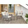 Manhattan Comfort Cannes Rope Wicker 3-Piece Patio Conversation Set with Cushions in Cream - Manhattan Comfort Cannes Rope Wicker 3-Piece Patio Conversation Set with Cushions in Cream