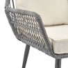 Manhattan Comfort Cannes Rope Wicker 3-Piece Patio Conversation Set with Cushions in Cream Arm