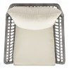 Manhattan Comfort Cannes Rope Wicker 3-Piece Patio Conversation Set with Cushions in Cream Top