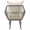 Manhattan Comfort Cannes Rope Wicker 3-Piece Patio Conversation Set with Cushions in Cream Back