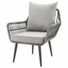 Manhattan Comfort Cannes Rope Wicker 3-Piece Patio Conversation Set with Cushions in Grey Side - Manhattan Comfort Cannes Rope Wicker 3-Piece Patio Conversation Set with Cushions in Grey Side
