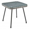 Manhattan Comfort Cannes Rope Wicker 3-Piece Patio Conversation Set with Cushions End Table