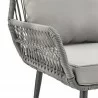 Manhattan Comfort Cannes Rope Wicker 3-Piece Patio Conversation Set with Cushions in Grey Arm - Manhattan Comfort Cannes Rope Wicker 3-Piece Patio Conversation Set with Cushions in Grey Arm