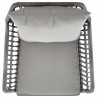 Manhattan Comfort Cannes Rope Wicker 3-Piece Patio Conversation Set with Cushions in Grey Top