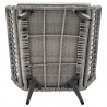 Manhattan Comfort Cannes Rope Wicker 3-Piece Patio Conversation Set with Cushions in Grey Bottom