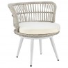 Manhattan Comfort Monaco Rope Wicker 3-Piece Patio Conversation Set with Cushions in Cream Front