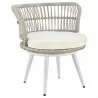 Manhattan Comfort Monaco Rope Wicker 3-Piece Patio Conversation Set with Cushions in Cream Front - Manhattan Comfort Monaco Rope Wicker 3-Piece Patio Conversation Set with Cushions in Cream Front