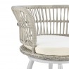 Manhattan Comfort Monaco Rope Wicker 3-Piece Patio Conversation Set with Cushions in Cream Arm