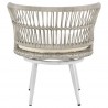Manhattan Comfort Monaco Rope Wicker 3-Piece Patio Conversation Set with Cushions in Cream Back