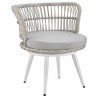 Manhattan Comfort Monaco Rope Wicker 3-Piece Patio Conversation Set with Cushions in Grey