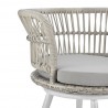 Manhattan Comfort Monaco Rope Wicker 3-Piece Patio Conversation Set with Cushions in Grey Arm