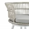 Manhattan Comfort Monaco Rope Wicker 3-Piece Patio Conversation Set with Cushions in Grey Arm - Manhattan Comfort Monaco Rope Wicker 3-Piece Patio Conversation Set with Cushions in Grey Arm