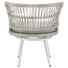 Manhattan Comfort Monaco Rope Wicker 3-Piece Patio Conversation Set with Cushions in Grey Back