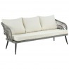 Manhattan Comfort Riviera Rope Wicker 4-Piece 5 Seater Patio Conversation Set with Cushions in Cream Loveseat