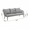 Manhattan Comfort Riviera Rope Wicker 4-Piece 5 Seater Patio Conversation Set with Cushions in Grey - Manhattan Comfort Riviera Rope Wicker 4-Piece 5 Seater Patio Conversation Set with Cushions in Grey