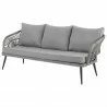 Manhattan Comfort Riviera Rope Wicker 4-Piece 5 Seater Patio Conversation Set with Cushions in Grey - Manhattan Comfort Riviera Rope Wicker 4-Piece 5 Seater Patio Conversation Set with Cushions in Grey