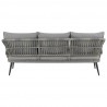 Manhattan Comfort Riviera Rope Wicker 4-Piece 5 Seater Patio Conversation Set with Cushions in Grey Back