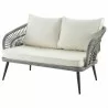 Manhattan Comfort Riviera Rope Wicker 4-Piece 4 Seater Patio Conversation Set with Cushions in Cream Loveseat - Manhattan Comfort Riviera Rope Wicker 4-Piece 4 Seater Patio Conversation Set with Cushions in Cream Loveseat