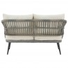 Manhattan Comfort Riviera Rope Wicker 4-Piece 4 Seater Patio Conversation Set with Cushions in Cream Loveseat Back