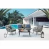 Manhattan Comfort Riviera Rope Wicker 4-Piece 4 Seater Patio Conversation Set with Cushions in Grey  - Manhattan Comfort Riviera Rope Wicker 4-Piece 4 Seater Patio Conversation Set with Cushions in Grey 