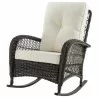 Manhattan Comfort Furttuo Steel Rattan Outdoor Rocking Chair with Cushions in Cream Side - Manhattan Comfort Furttuo Steel Rattan Outdoor Rocking Chair with Cushions in Cream Side