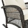Manhattan Comfort Furttuo Steel Rattan Outdoor Rocking Chair with Cushions in Cream Arm