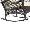 Manhattan Comfort Furttuo Steel Rattan Outdoor Rocking Chair with Cushions in Cream Legs