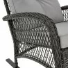 Manhattan Comfort Furttuo Steel Rattan Outdoor Rocking Chair with Cushions in Grey Arm - Manhattan Comfort Furttuo Steel Rattan Outdoor Rocking Chair with Cushions in Grey Arm