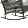 Manhattan Comfort Furttuo Steel Rattan Outdoor Rocking Chair with Cushions in Grey Legs
