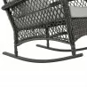 Manhattan Comfort Furttuo Steel Rattan Outdoor Rocking Chair with Cushions in Grey Legs - Manhattan Comfort Furttuo Steel Rattan Outdoor Rocking Chair with Cushions in Grey Legs