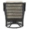 Manhattan Comfort Fruttuo Swivel Steel Rattan 3-Piece Patio Conversation Set with Cushions in Cream Back