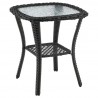 Manhattan Comfort Fruttuo Swivel Steel Rattan 3-Piece Patio Conversation Set with Cushions Table