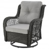 Manhattan Comfort Fruttuo Swivel Steel Rattan 3-Piece Patio Conversation Set with Cushions in Grey Front
