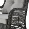 Manhattan Comfort Fruttuo Swivel Steel Rattan 3-Piece Patio Conversation Set with Cushions in Grey Side